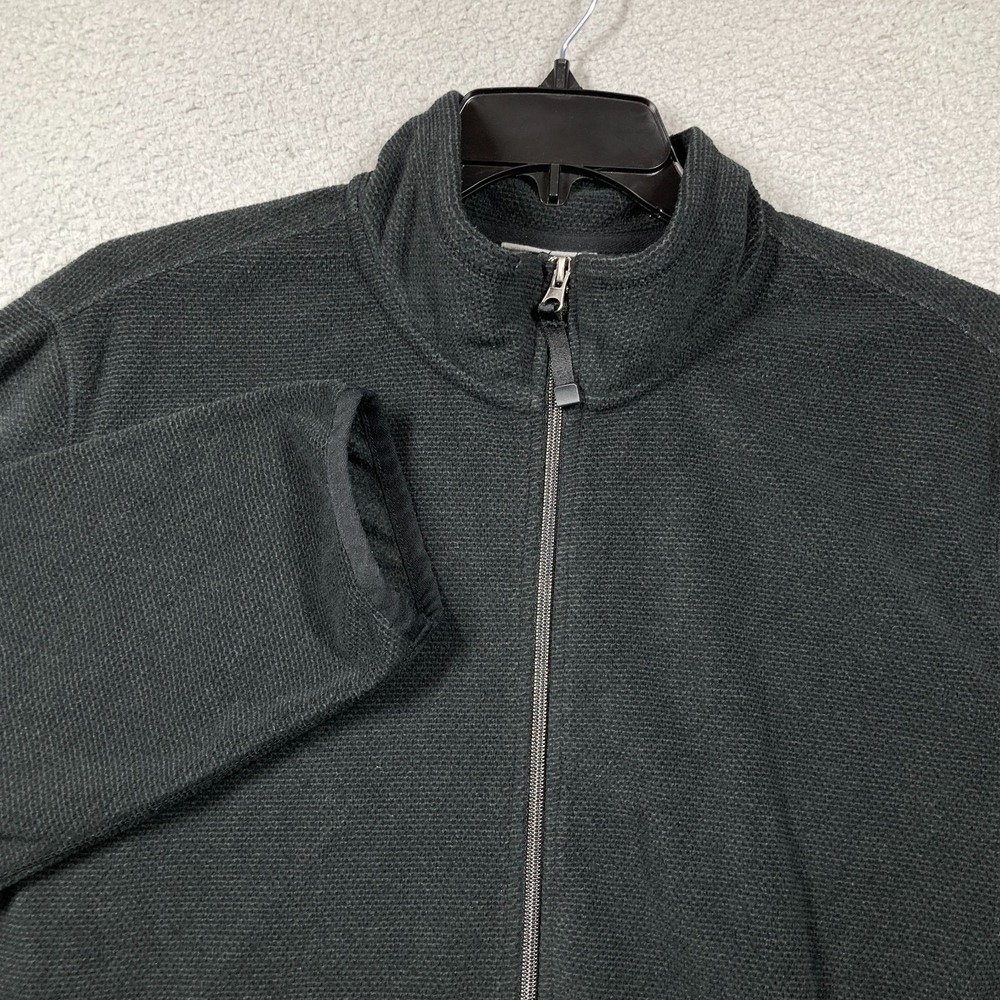 32 Degrees Heat Fleece Jacket Mens XXL Black Full Zip Sweater Mock Neck Warm